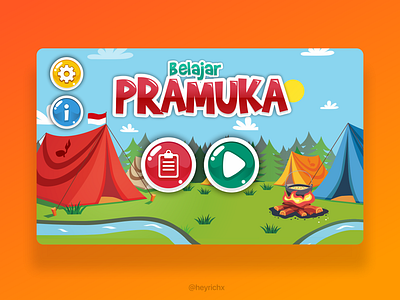 Belajar Pramuka Game UI app design education game game art home screen ui ux