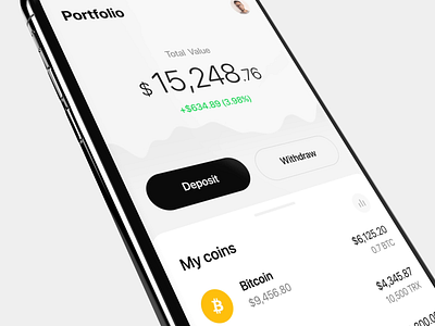 Crypto Trading App animation crypto cryptocurrency design eugene olefir exchange finance minimal money motion olefir stocks technology trading ui ux wallet white