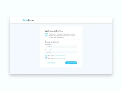 SprintForms - Client Flow dashboard dashboard ui design form forms login login form sign up signup software software design ui ux web web design website