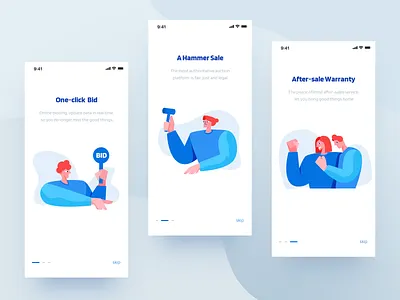Auction guide page app auction clean ui color creative design illustrations ui