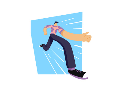 Running character concept design flat illustration vector