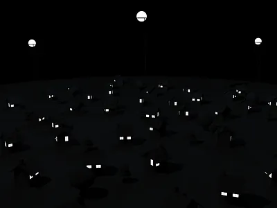 Turn your lights off to see the Magical nightscene 3d effect light low model night render scene