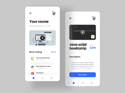 Curse app design adobexd app blue design training ui ui ux design uipractice ux web deisgn