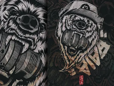 Viva bear camera canon drawing graffiti halftone illustration lens nikon rough street viva