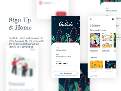 Gothik online book listening and reading app concept design app redesign app ui audio listening book book app book reading book store concept dribbble illustration matloob mehrab online store reading reading app redesign screen sign up student app studying app