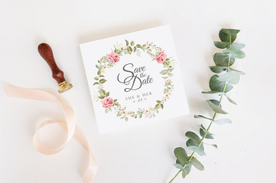 wedding invitation card with beautiful flowers leaves beautiful bouquet card decoration decorative design elegant floral flower frame illustration invitation invite leaf plant romantic spring vector vintage wedding