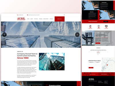 Avril Construction - Website Visual Exploration app clean construction company flat landing landing page landing page design landingpage minimal product design simple ui uiux web ui website website design