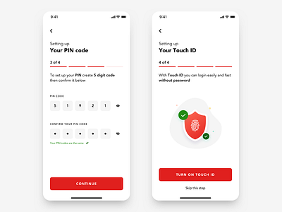 Santander App redesign concept- Login process 2/2 app banking design illustration minimal pin code progress touch id ui verification