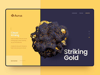 Striking Gold 3d 3d animation adobexd aftereffects animation bitcoin blender cloud mining design interaction design mining rapidgems rapidgemsstudio ui website