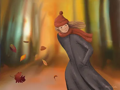 Autumn Vibes artist autumn autumn leaves autumn vibes digital art drawing illustration illustrator
