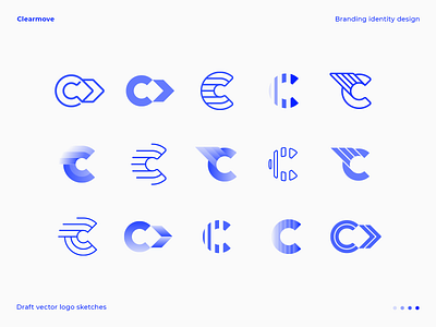 C letter logo draft vector explorations arrow b2b branding business c diagram fly gradient hr human identity letter logo move piechart relocation sketches stripes user wing