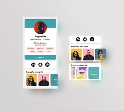 User profile app color design flat minimal profile page ui ui design user user profile