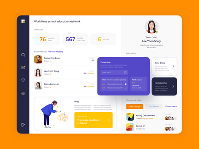 Web App - EDU app colors design illustration minimal page ui ux web website