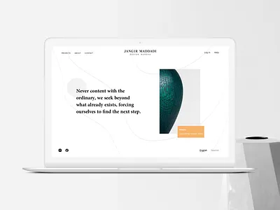 Jangir Maddai - Unofficial redesign clean header interior design landing page minimal product design ui ux visual