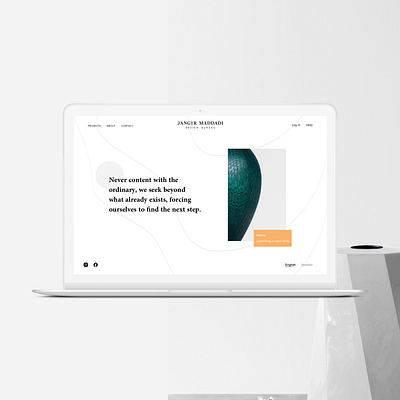 Jangir Maddai - Unofficial redesign clean header interior design landing page minimal product design ui ux visual