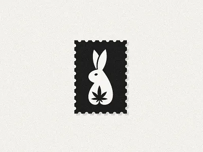Rabbit & Cannabis blackandwhite brand branding bunny cannabis logo negative space negativespace print rabbit