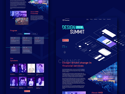 Design Summit Landing page abstract design event gradient header landing page speakers summit ui ux webdesign