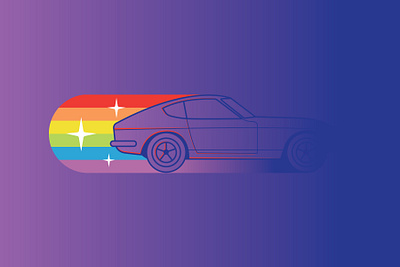 Fast and colorful car colorful design fast icon illustration rainbow start startup vector