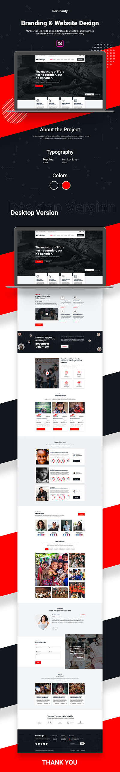 Free Dev Charity XD UI Template agency blog business clean corporate creative cryptocurrency devdesign download free freebie freebies landing page one page page builder