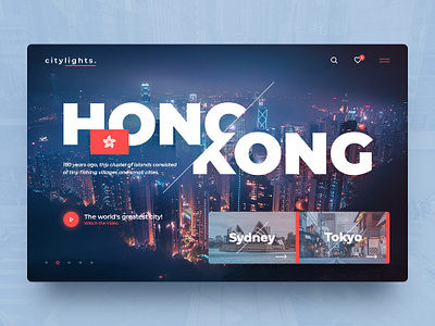 C I T Y L I G H T S . city concept design drawingart header hongkong lights photoshop sydney tokyo travel traveling ui ux web webdesign website