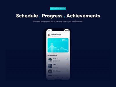 App MCB gym app blue card charts design excercise gym gym app ios iphone ui ux