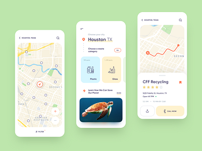 Eco App - Mobile Concept app app design delivery delivery app eco ecology maps mobile app mobile app design mobile design mobile ui navigate navigation track tracking