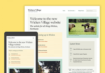 Wicken Village Website community design home homepage repsonsive typography village web website