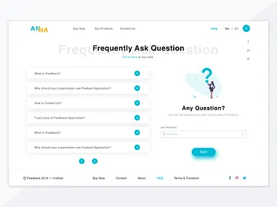 FAQ design flat typography ui web