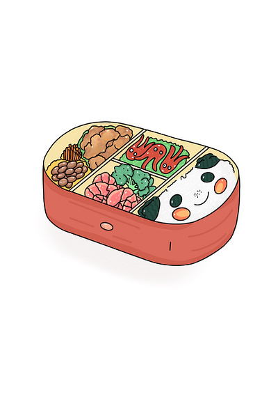 Karaage Bento app art bento bentobox design food icon illustration japanese minimal vector