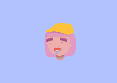 Ice Cream Girl branding design illustration illustration design illustrator person pink playful purple