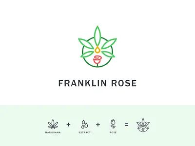 Franklin Rose logo concept cbd cbd oil clean extract hemp logo logo design marijuana medicine modern pharmaceutical vector weed