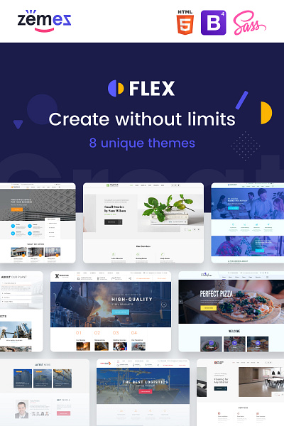 Flex - Universal Multipurpose Creative HTML Website Template business html html css html5 template industrial interior portfolio portfolio design portfolio website responsive software solution website template