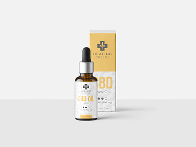 Healing Greens Label Design branding cbd cbd oil cosmetics label label design oil package package design print print design