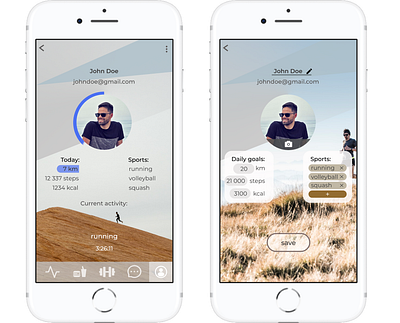 User profile - Account and Settings - Daily UI account dailyui dailyui 006 dailyui 007 ios ios app profile settings sports app user profile ux uxdesign