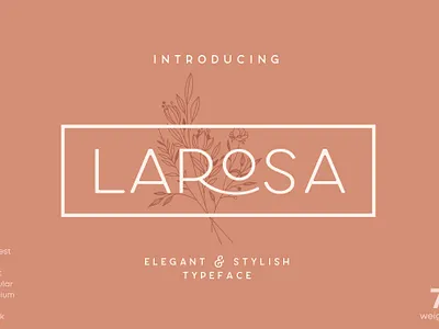 Larosa Sans - Elegant Font display font elegant font font font design fonts graphic design graphics lettering logo design logo font logo fonts minimal retro font sans sanserif type design typeface typefaces typography vintage font