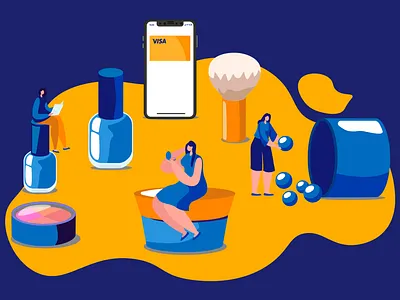 illustration cosmetics for Visa Kazakhstan ai design graphic graphic design illustration illustration graphic design ui vector