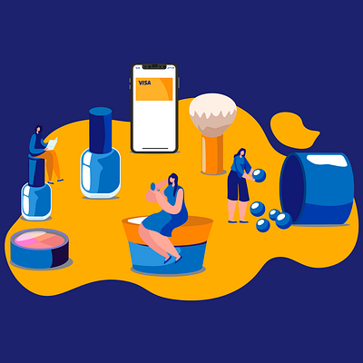 illustration cosmetics for Visa Kazakhstan ai design graphic graphic design illustration illustration graphic design ui vector