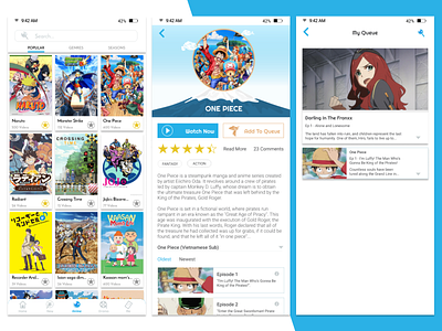 Anime Streaming App anime design mobile mobile app mobile app design mobile design mobile ui product design ui