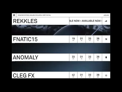 Fnatic Signature Mice animation black and white brutalist digital fnatic gaming mice minimal ui website