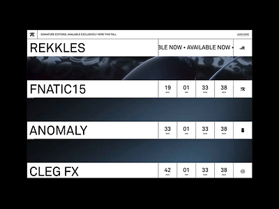 Fnatic Signature Mice animation black and white brutalist digital fnatic gaming mice minimal ui website