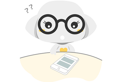 Who's phone is this? 2d ai design emptystate greyscale illustration monster monsters