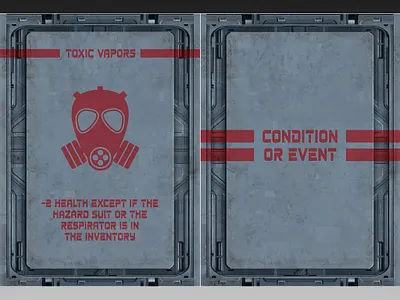 Toxic Vapors Condition boardgame card card game cardgame condition design future futuristic game art gas mask graphicdesign icon sciencefiction scifi space typography