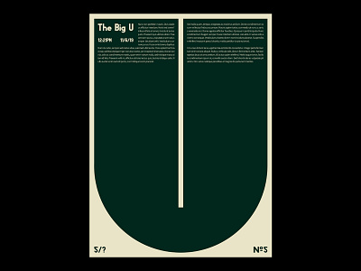 The Big U art print beige design graphic graphic design green minimal photoshop poster poster a day poster art poster design print print design prints simple type type design typeface typography