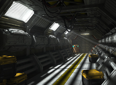 Gangway 3d boardgame card card game cardgame concept art digital 3d environment future futuristic game art pipes sciencefiction scifi space