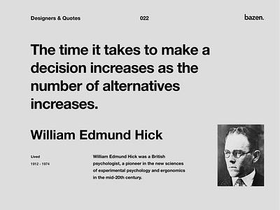 Quote - William Edmund Hick business design creative agency creative team design agency design quote design studio design team inspiration inspirational quote motivation motivational quotes principles product design quote quote design quotes ui ui design ux ux design