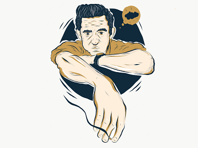 The mood cigarette cloud design fanart graphic iampommes idea illustration illustrator draw johnny cash mannheim mood pommes portrait smoke smoking sunday thinking thoughts vector