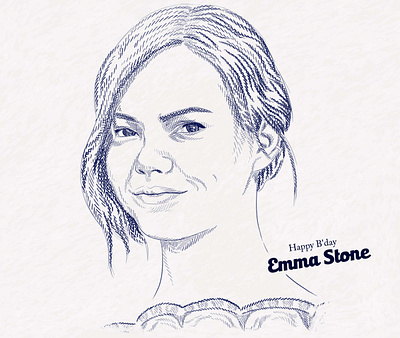 Emma Stone actor birthday business illustration design digital art digital illustration graphic design illustration minimalist portrait