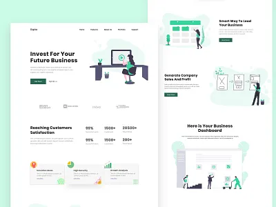 Digita Investment Agency Web Exploration branding illustration interaction design interface landingpage project ui ui design uiuxdesign visual design web design website design
