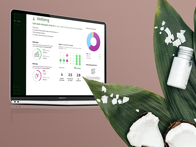 Personal Wellbeing Dashboard adobe adobexd clean clear dashboard design desktop app flat material quantified self simple ui ux web wellbeing