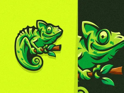 chameleon bold brand branding cool design forsale illustration logo sport vector